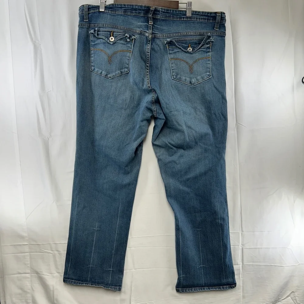 Faded Glory Jeans Women 24W Blue Stretch Straight Leg Flap Pocket